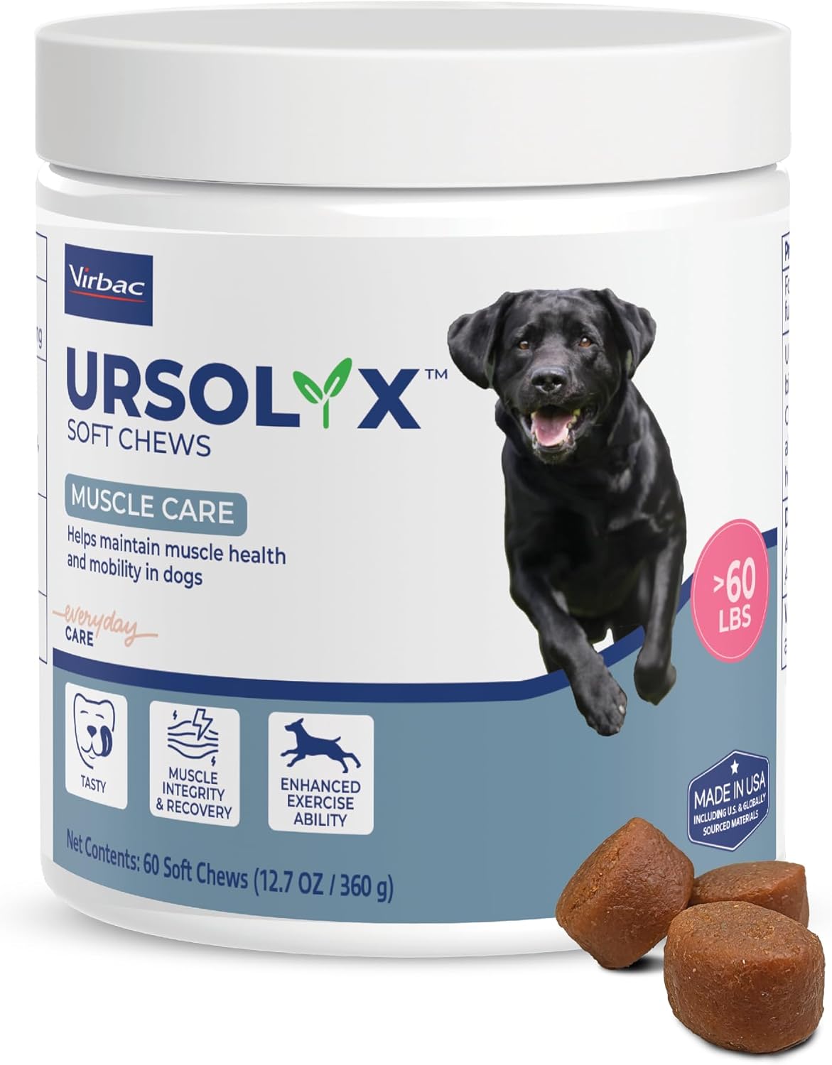 Virbac URSOLYX Soft Chews for Dogs Muscle Health Support 60 Masticables
