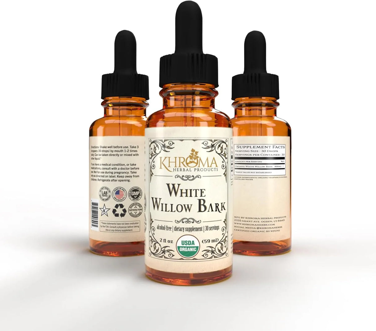 KHROMA - Khroma Herbal Products Organic White Willow Bark 2 Fl.Oz. - The Red Vitamin MX - Suplementos Alimenticios - {{ shop.shopifyCountryName }}