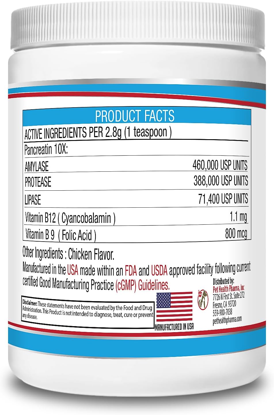 Doggy Naturals PancreaMax 10x Pancreatic Enzymes for Dogs and Cats 340Gr.