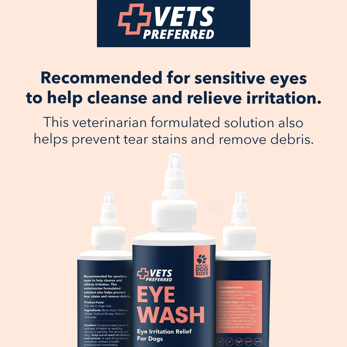 VETS PREFERRED - Vets Preferred Eye Cleaner for Dogs 4 Fl.Oz. - The Red Vitamin MX - Cuidado De Los Ojos De Los Perros - {{ shop.shopifyCountryName }}