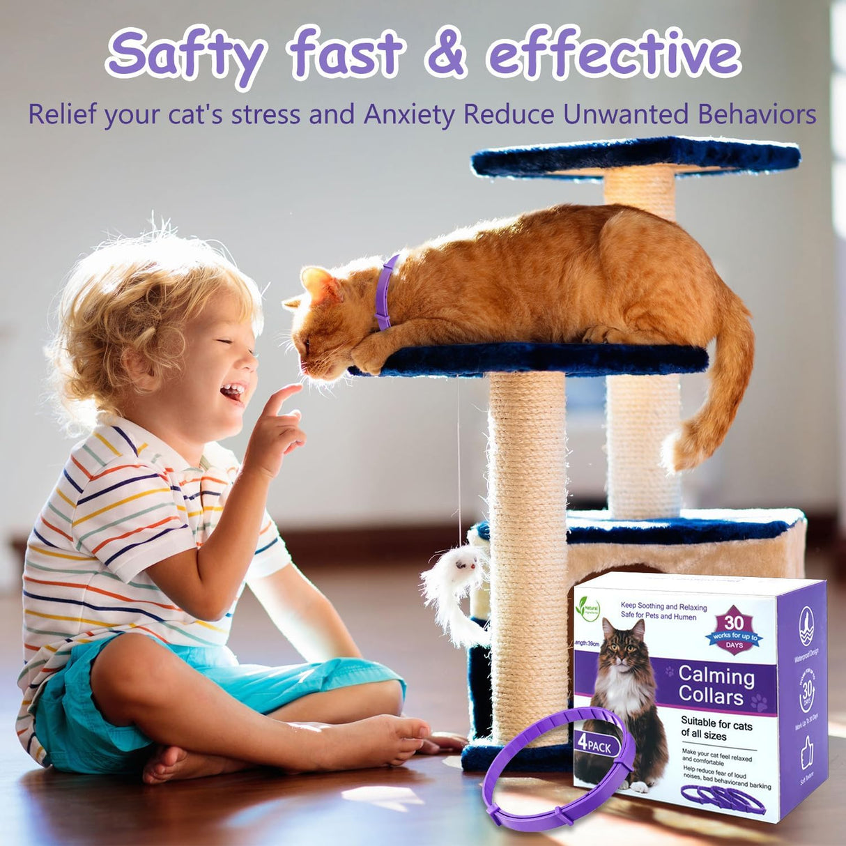 Aleaty Calming Collar for Cats 4-Pack
