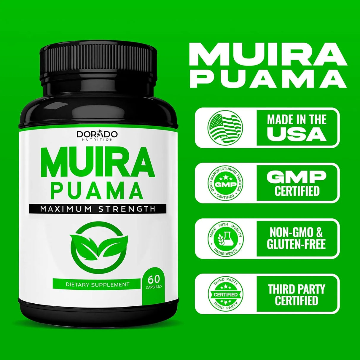 DORADO NUTRITION - DORADO NUTRITION Muira Puama Root Extract 1000Mg. 60 Capsulas - The Red Vitamin MX - Suplementos Alimenticios - {{ shop.shopifyCountryName }}
