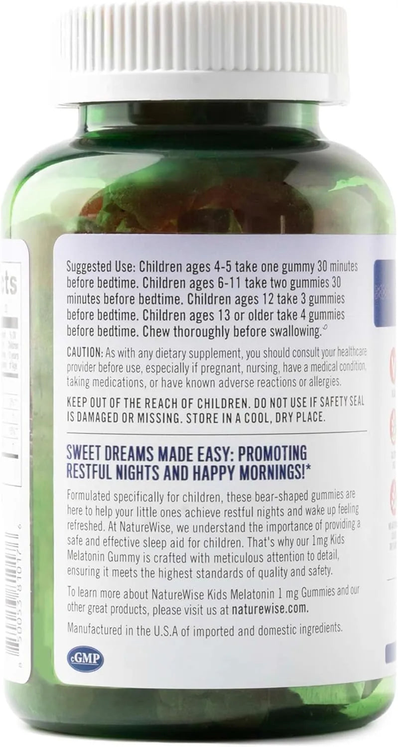 NATUREWISE - Naturewise Kids Melatonin Gummies 1Mg. Strawberry Flavored 60 Gomitas - The Red Vitamin MX - Suplementos Alimenticios - {{ shop.shopifyCountryName }}