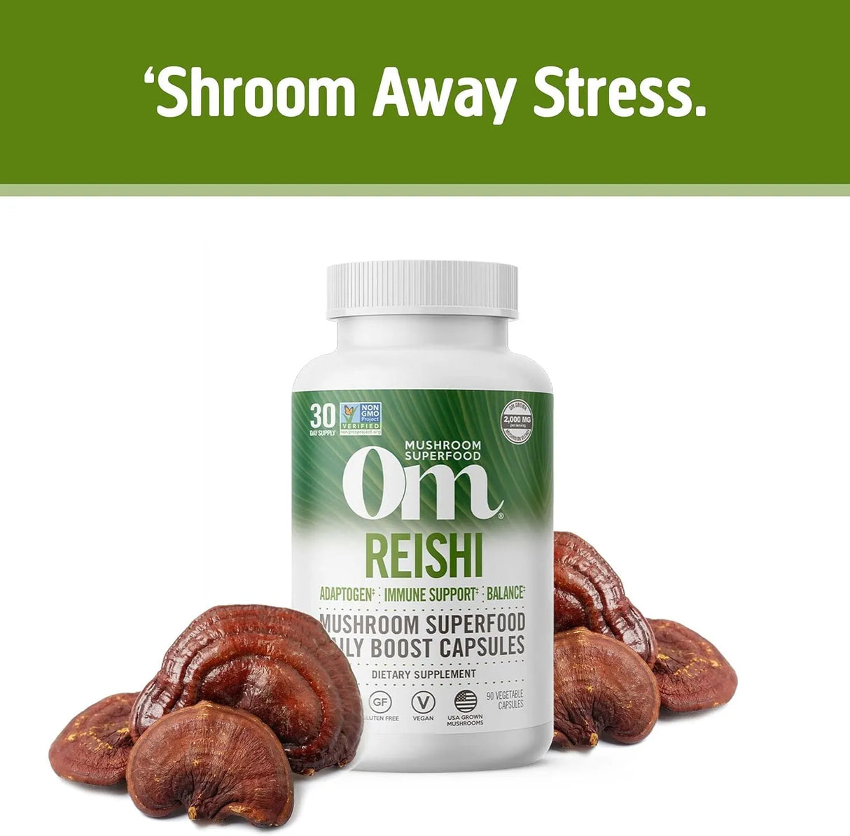 OM - OM MUSHROOM SUPERFOOD Reishi Mushroom 90 Capsulas - The Red Vitamin MX - Suplementos Alimenticios - {{ shop.shopifyCountryName }}
