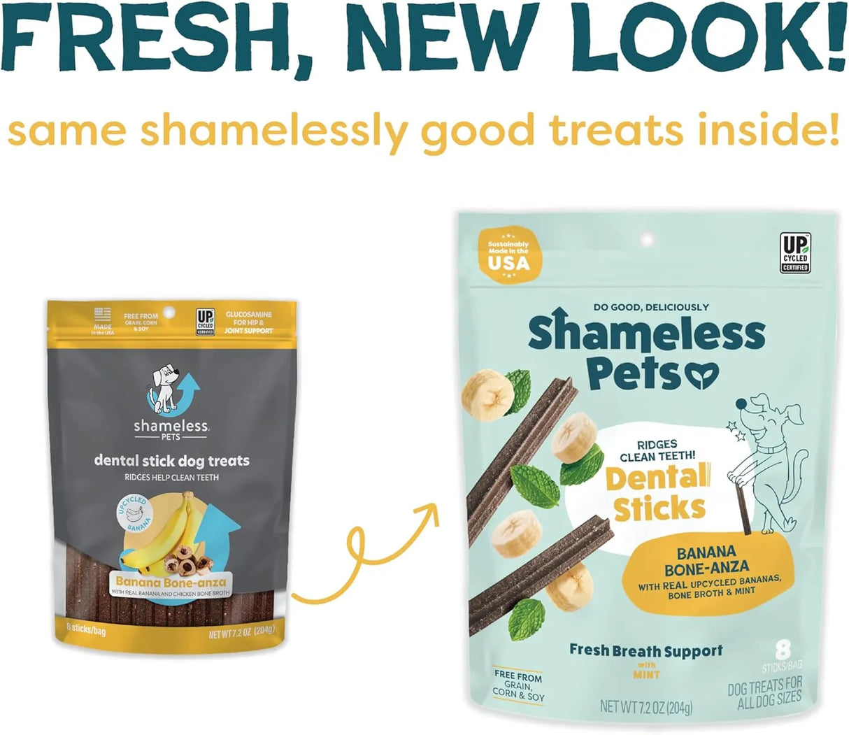 SHAMELESS PETS - Shameless Pets Banana Bone-Anza Dental Treats for Dogs 8 Piezas - The Red Vitamin MX - Cuidado Dental Para Perros - {{ shop.shopifyCountryName }}