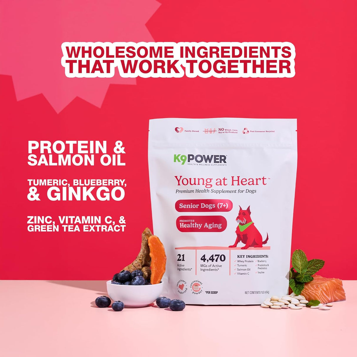 K9 Power Young at Heart Senior Dog Multivitamin 454Gr. 2 Pack