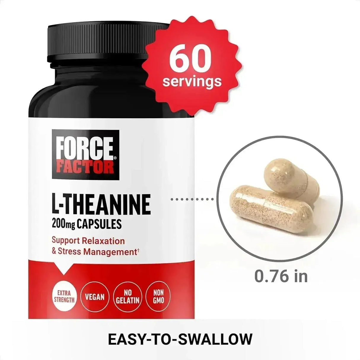 FORCE FACTOR - Force Factor L Theanine 200Mg. 60 Capsulas - The Red Vitamin MX - Suplementos Alimenticios - {{ shop.shopifyCountryName }}