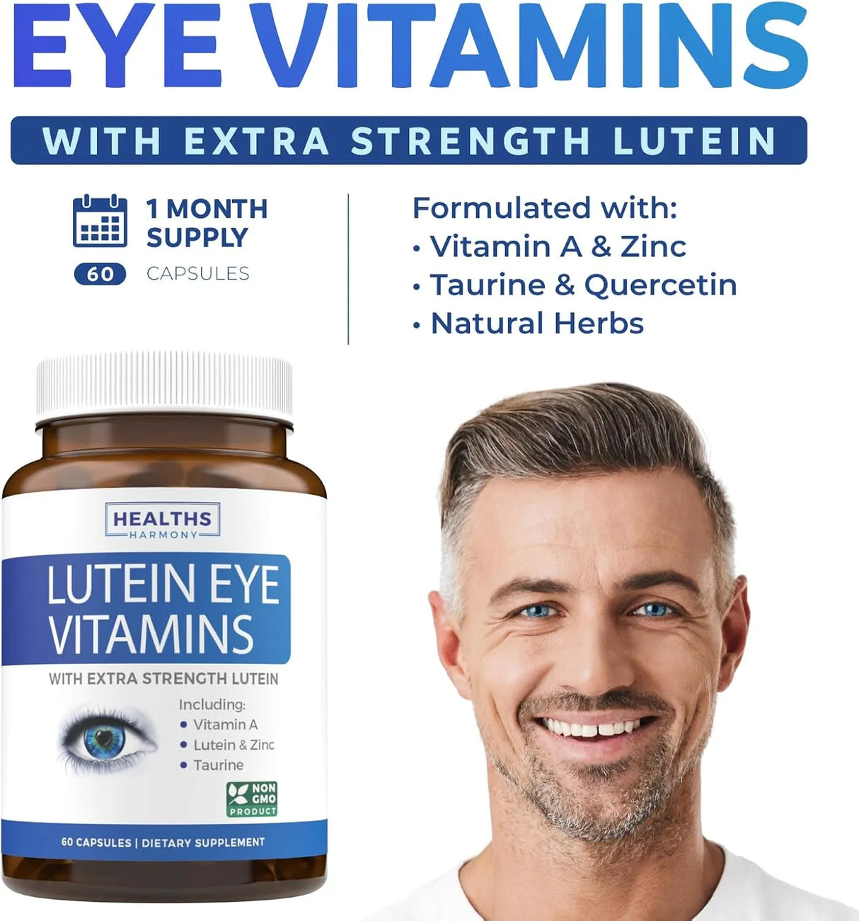 HEALTHS HARMONY - Healths Harmony Lutein Eye Vitamins 60 Capsulas - The Red Vitamin MX - Suplementos Alimenticios - {{ shop.shopifyCountryName }}