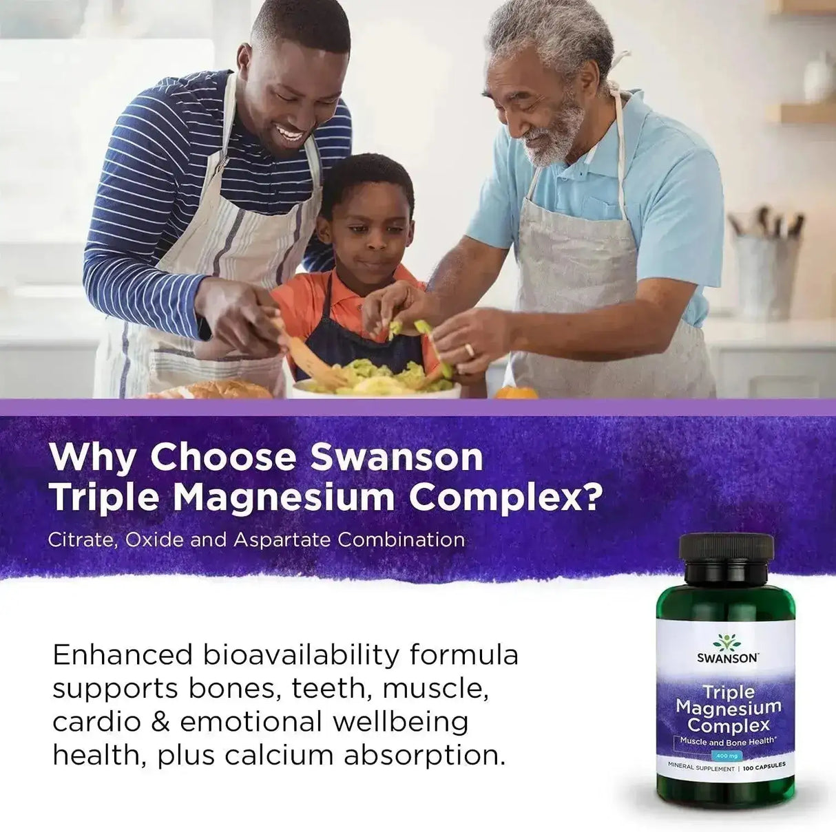 SWANSON - Swanson Triple Magnesium Complex 400Mg. 100 Capsulas 2 Pack - The Red Vitamin MX - Suplementos Alimenticios - {{ shop.shopifyCountryName }}