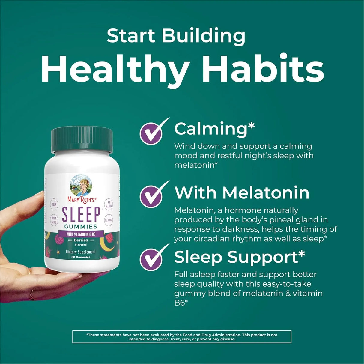 MARY RUTH ORGANICS - MaryRuth's Melatonin Gummies 5Mg. 60 Gomitas - The Red Vitamin MX - Suplementos Alimenticios - {{ shop.shopifyCountryName }}