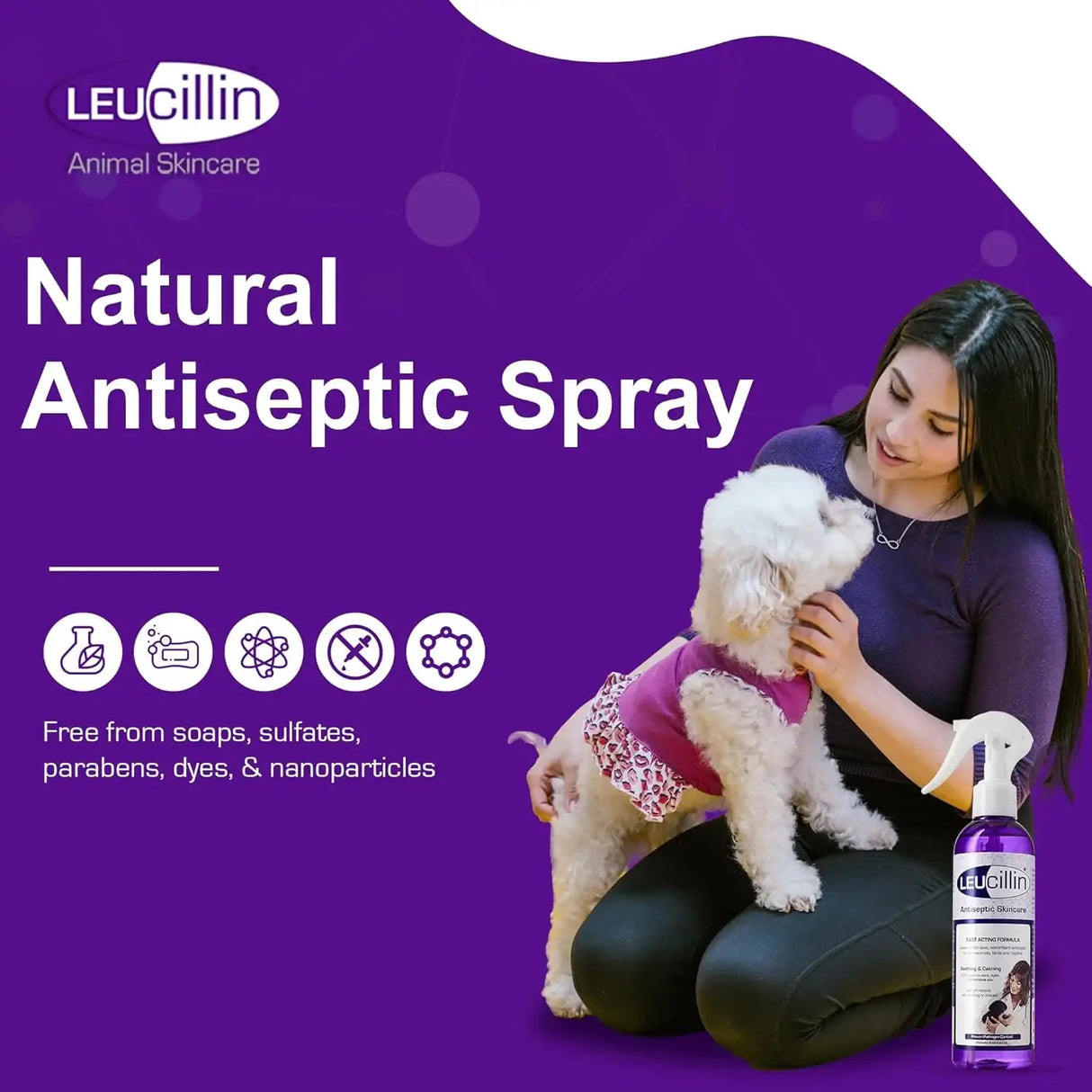 LEUCILLIN - Leucillin Natural Antiseptic Spray for Dogs 150Ml. - The Red Vitamin MX - Remedios Para La Picazón De Perros - {{ shop.shopifyCountryName }}