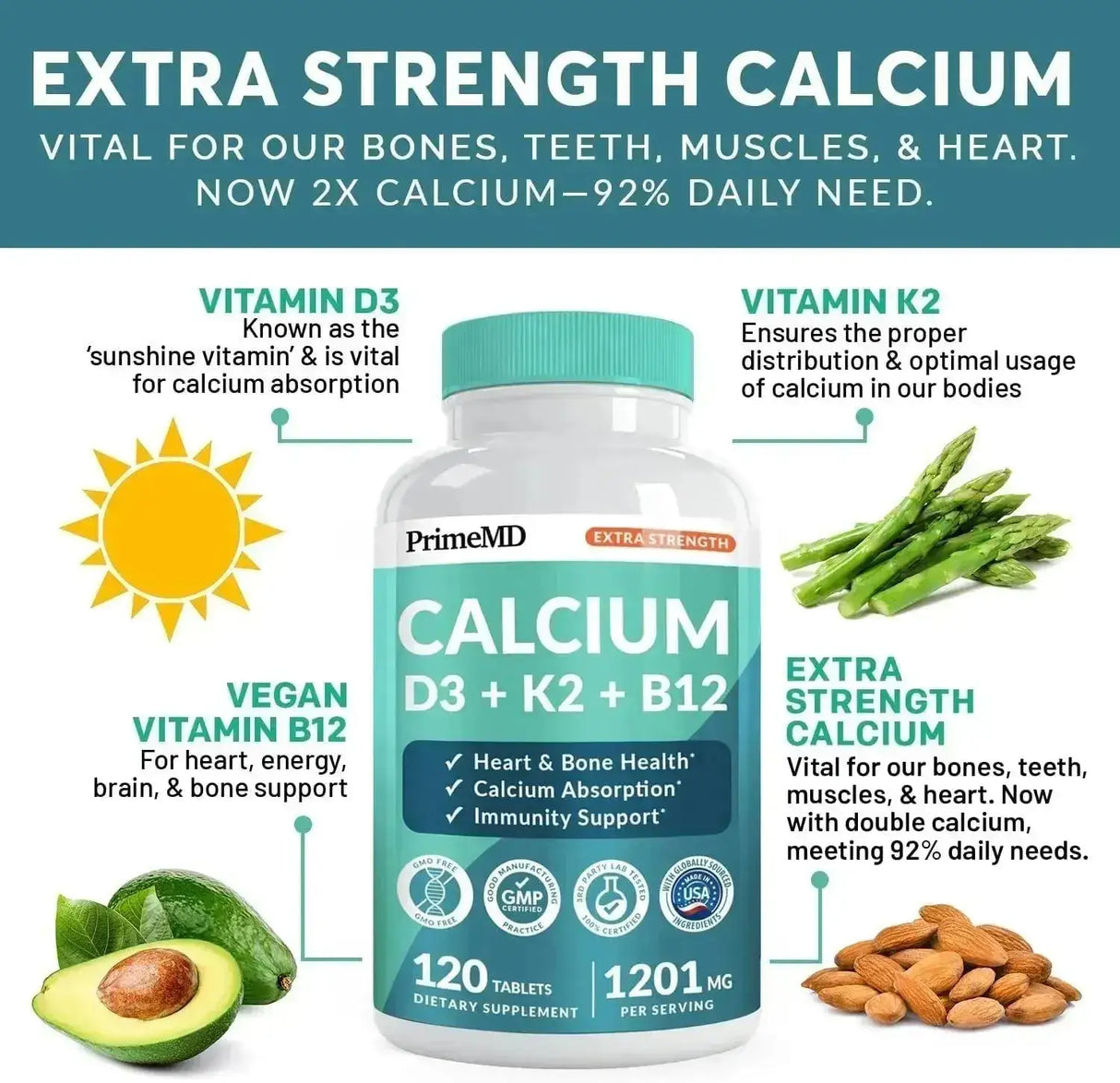 PRIMEMD - PrimeMD 4-in-1 Calcium Extra Strength 1200Mg. 120 Capsulas - The Red Vitamin MX - Suplementos Alimenticios - {{ shop.shopifyCountryName }}