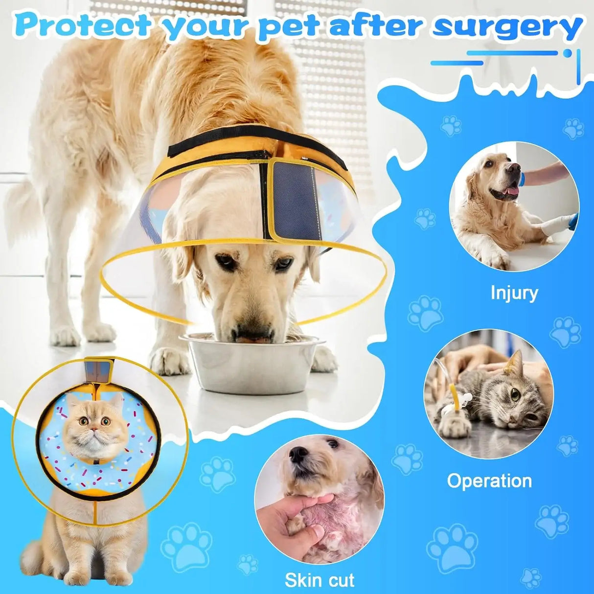 CNEO - Cneo Inflatable Dog Cone Collar with Detachable Enhanced Anti-Licking Shield BLUE SMALL - The Red Vitamin MX - Collares y Conos De Recuperación Para Perros - {{ shop.shopifyCountryName }}