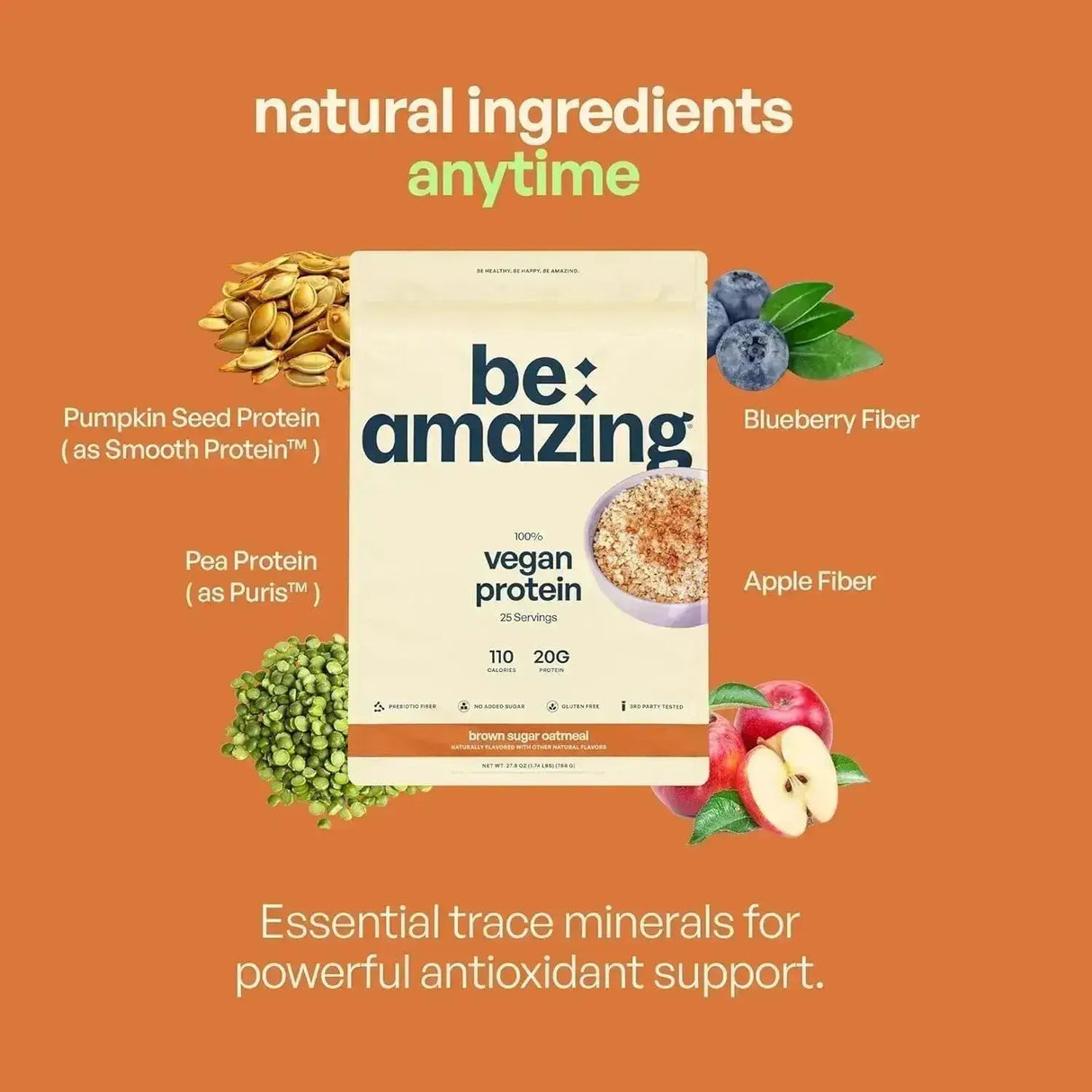 BEAM - BEAM Be Amazing Vegan Protein Powder Brown Sugar Oatmeal 25 Servicios 788Gr. - The Red Vitamin MX - Suplementos Alimenticios - {{ shop.shopifyCountryName }}
