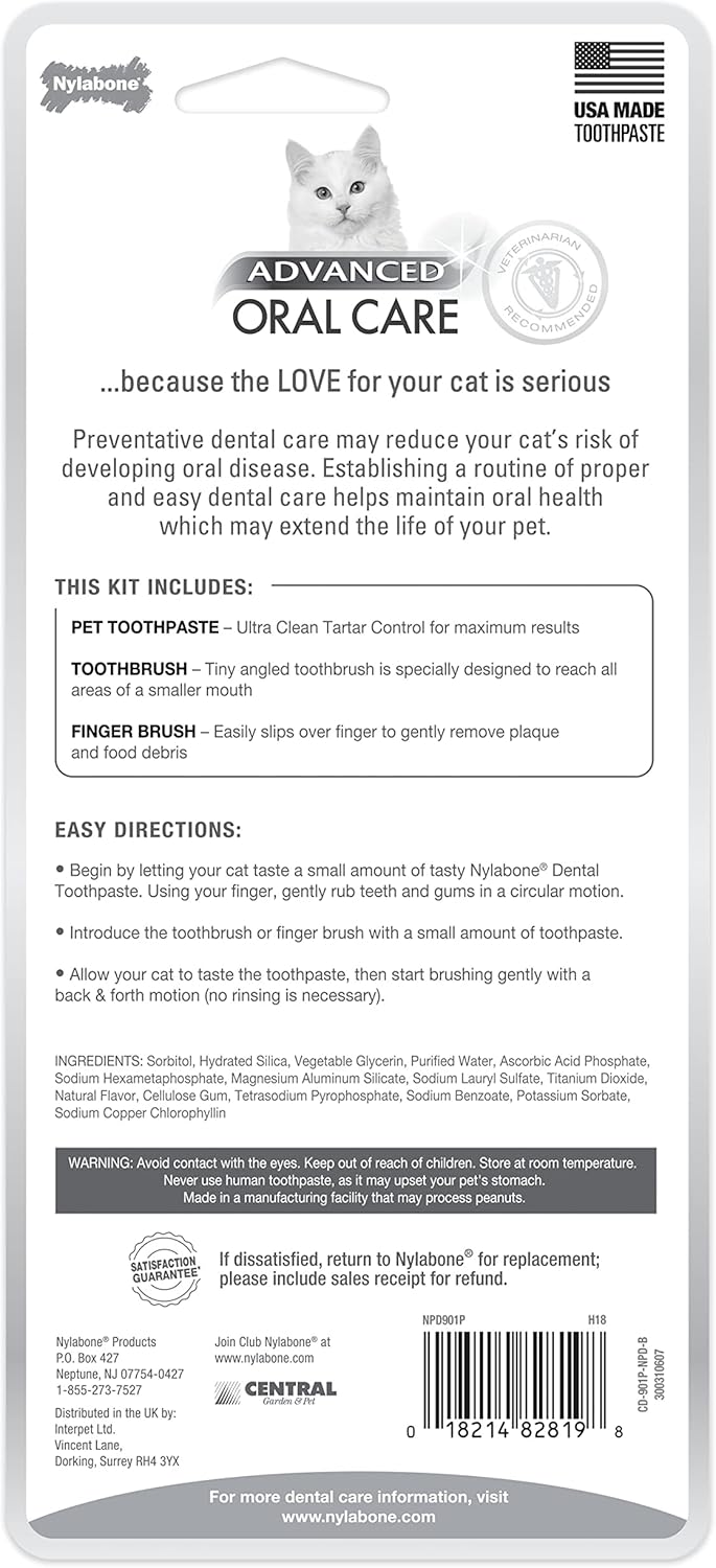 Nylabone Advanced Oral Care Cat Dental Kit Original