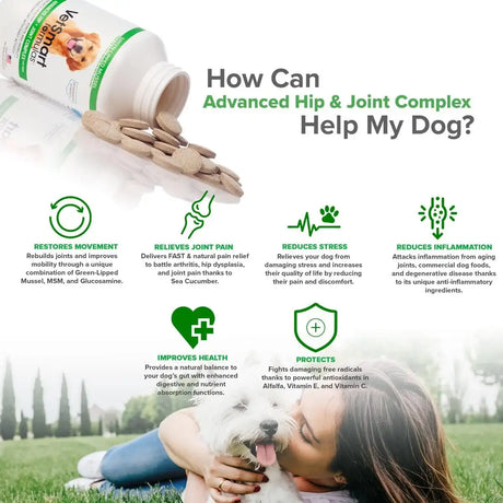 VETSMART - VetSmart Formulas Advanced Hip & Joint Tablets 120 Tabletas Masticables - The Red Vitamin MX - Cuidado De Cadera Y Articulaciones Para Perros - {{ shop.shopifyCountryName }}