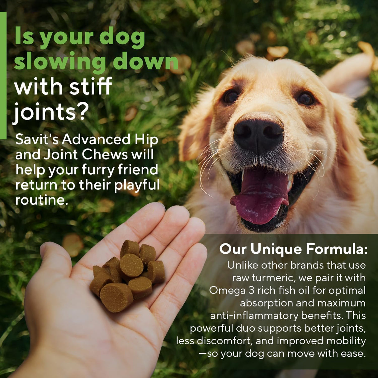 Savit's Dog Hip and Joint Supplement Chews 180 Masticables