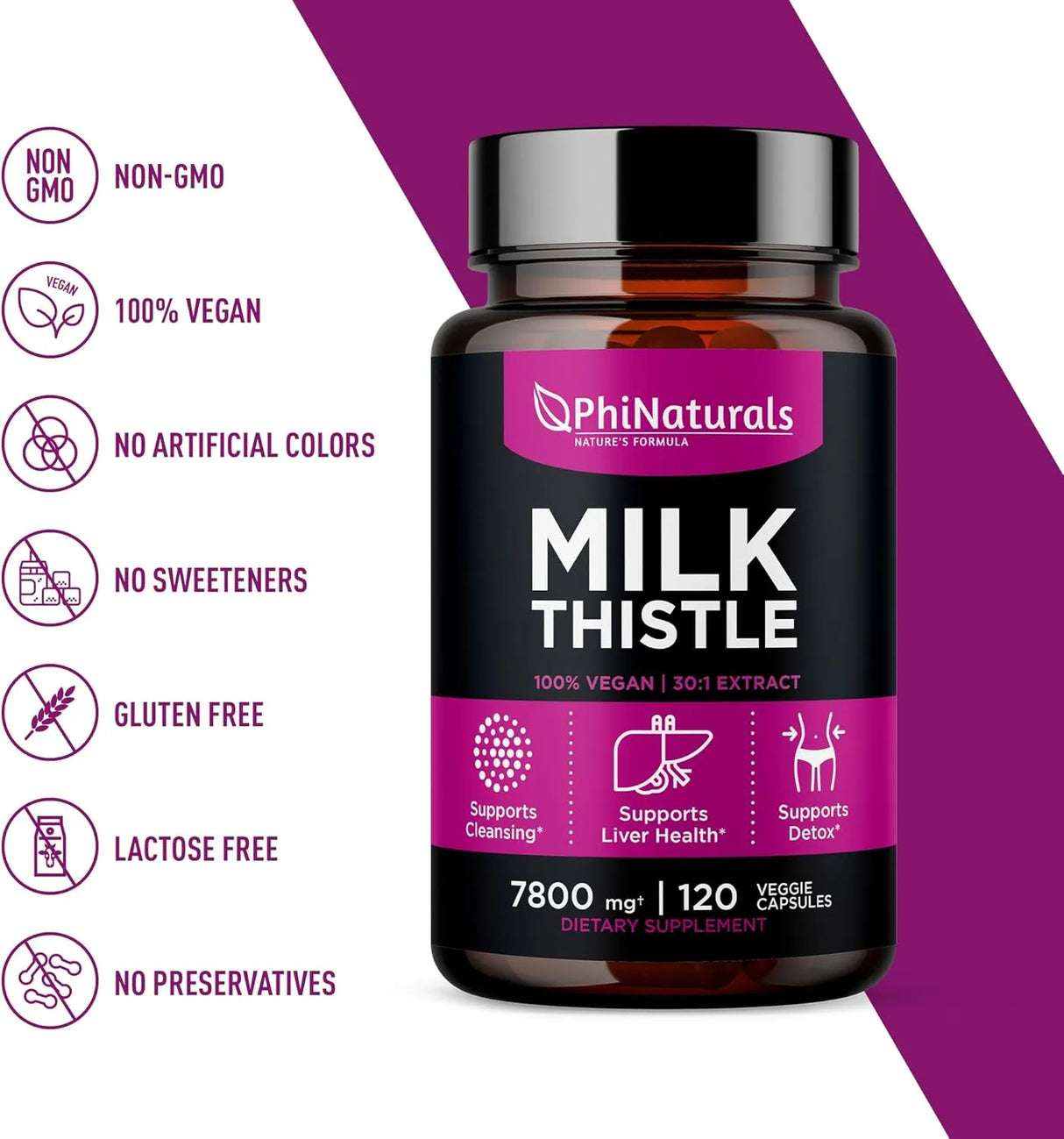 PHINATURALS - PhiNaturals Milk Thistle Extract 260Mg. 120 Capsulas - The Red Vitamin MX - Suplementos Alimenticios - {{ shop.shopifyCountryName }}