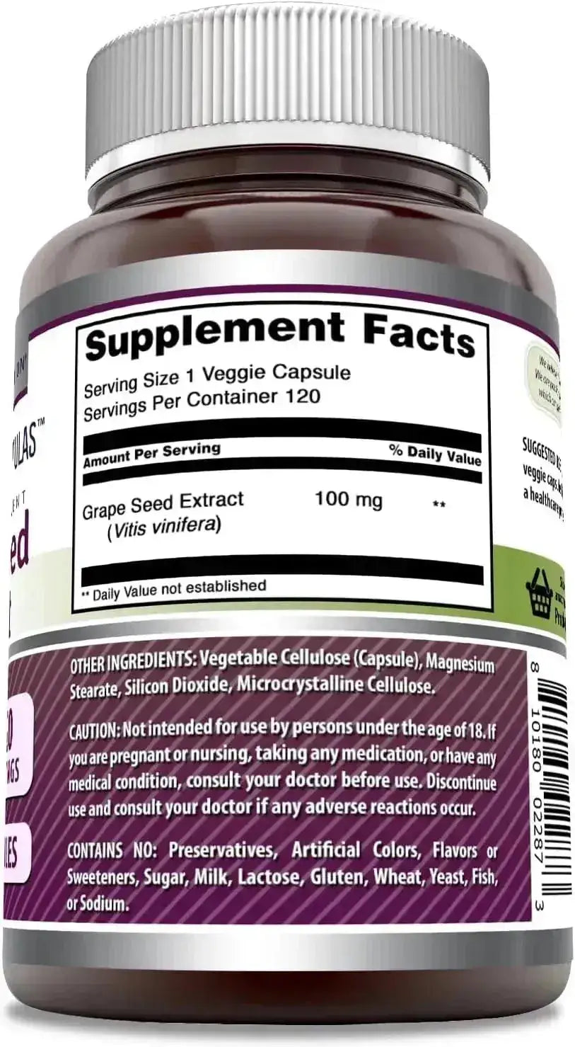AMAZING FORMULAS - Amazing Formulas Grapeseed Extract 100Mg. 120 Capsulas - The Red Vitamin MX - Suplementos Alimenticios - {{ shop.shopifyCountryName }}