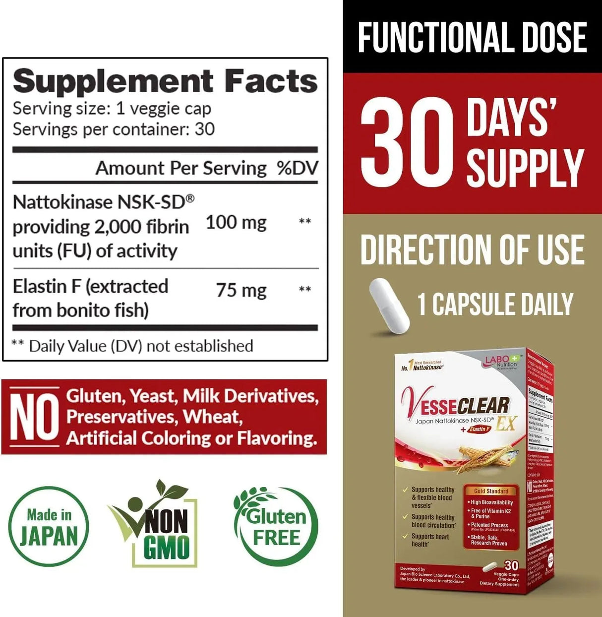 LABO NUTRITION - LABO Nutrition VesseCLEAR Clean & Flexible Blood Vessel 30 Capsulas - The Red Vitamin MX - Suplementos Alimenticios - {{ shop.shopifyCountryName }}
