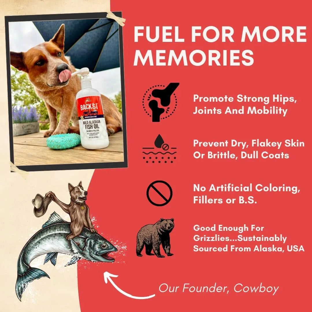 BACK 40 DOGS - Back 40 Dogs Wild Alaskan Fish Oil for Dogs 16 Fl.Oz. - The Red Vitamin MX - Aceite De Pescado Para Perros - {{ shop.shopifyCountryName }}