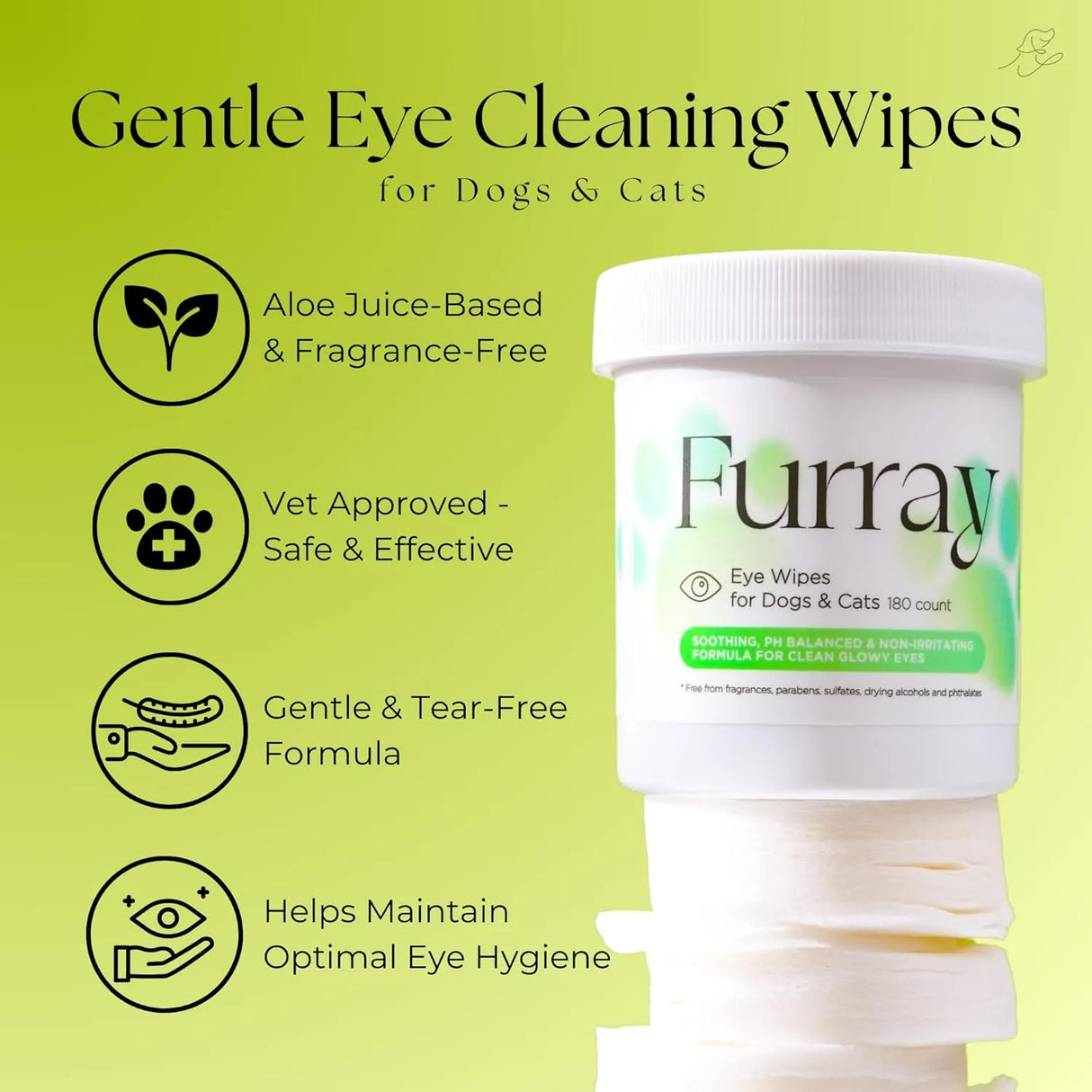 FURRAY - Furray Eye Cleaning Wipes for Dogs and Cats 180 Toallitas - The Red Vitamin MX - Cuidado De Los Ojos De Los Perros - {{ shop.shopifyCountryName }}