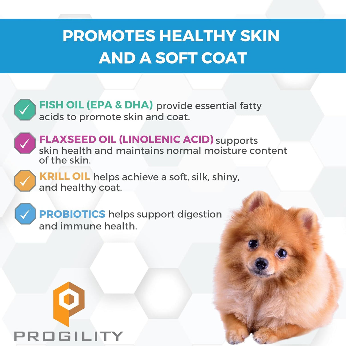 Nootie Progility Mini Skin & Coat Supplement for Small Dogs 60 Masticables