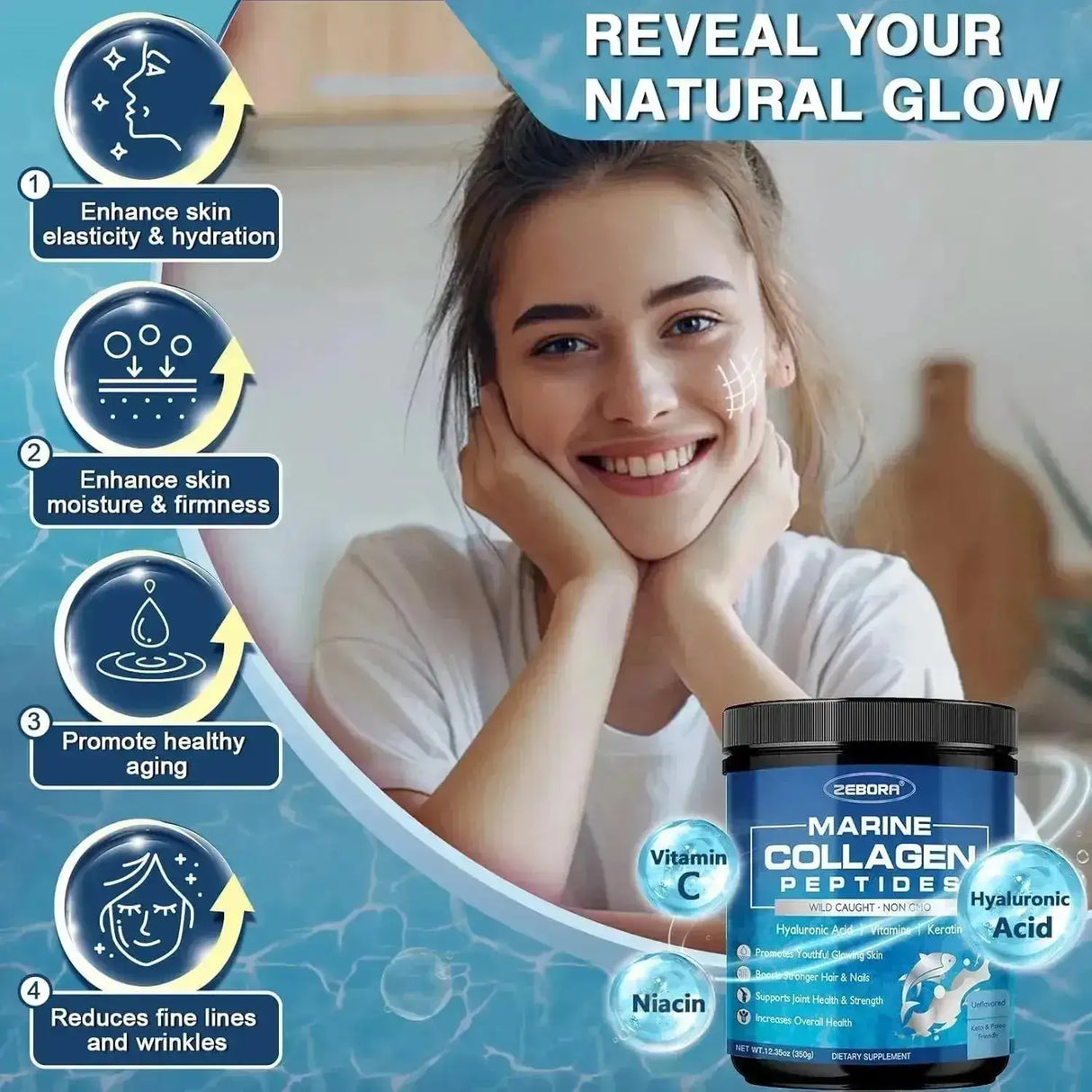 ZEBORA - ZEBORA Marine Collagen Peptides Powder 350Gr. - The Red Vitamin MX - Suplementos Alimenticios - {{ shop.shopifyCountryName }}