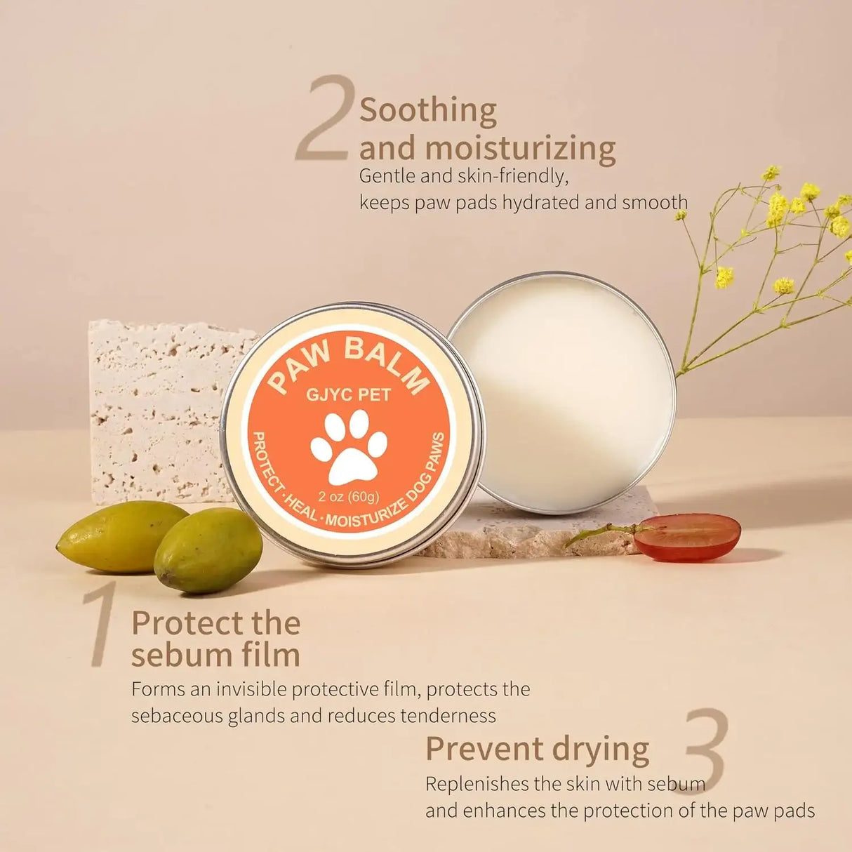 GJYC PET - GJYC PET Natural Dog Paw Balm 2 Oz. - The Red Vitamin MX - Remedios Para La Picazón De Perros - {{ shop.shopifyCountryName }}