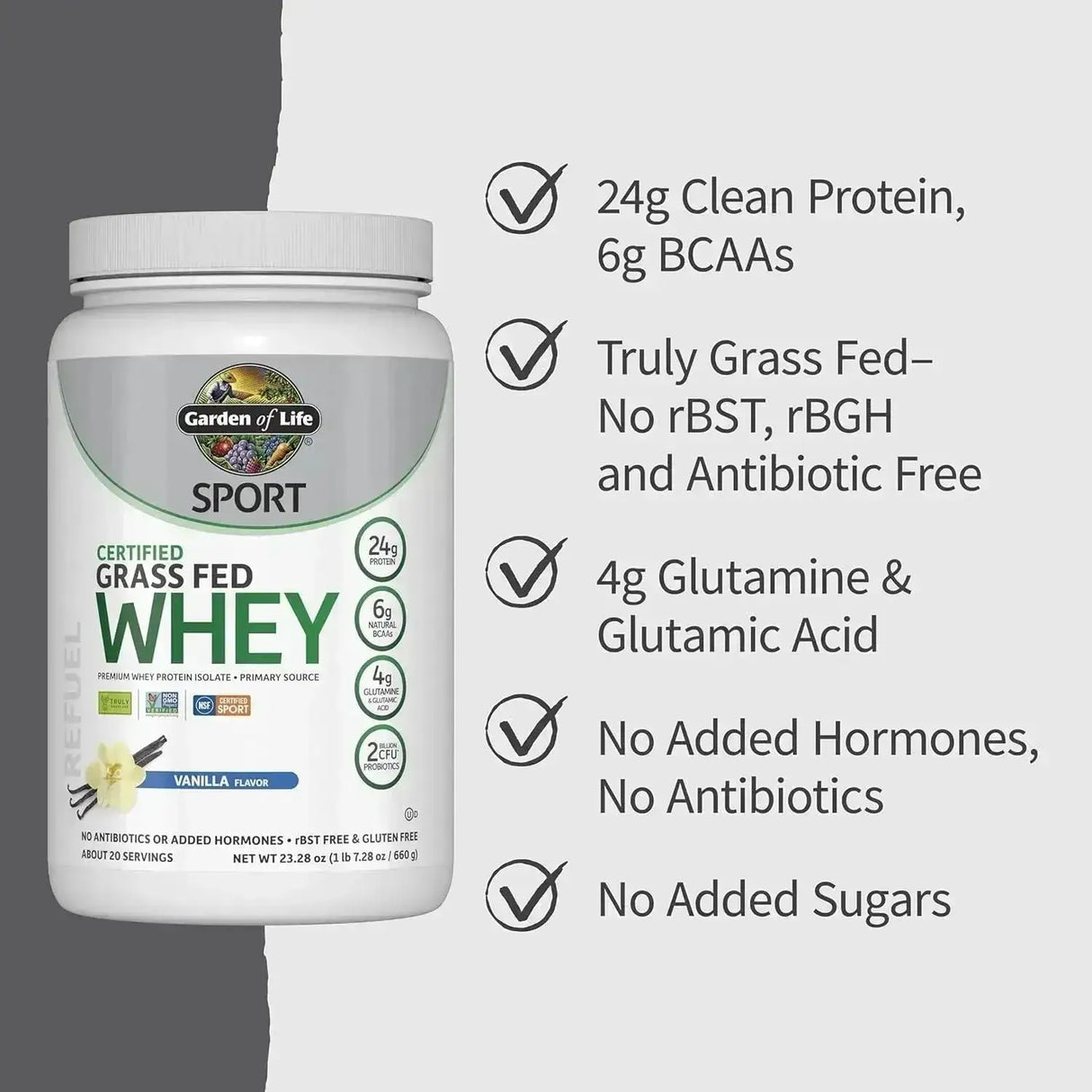 GARDEN OF LIFE - Garden of Life SPORT Whey Protein Grass Fed Whey Protein Powder Vanilla 660Gr. - The Red Vitamin MX - Suplementos Alimenticios - {{ shop.shopifyCountryName }}