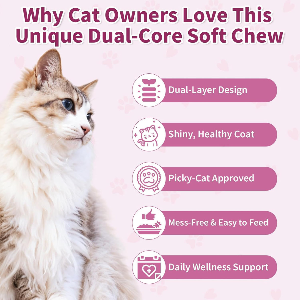 Cudory Natural Skin and Coat Support for Cats 500 Masticables