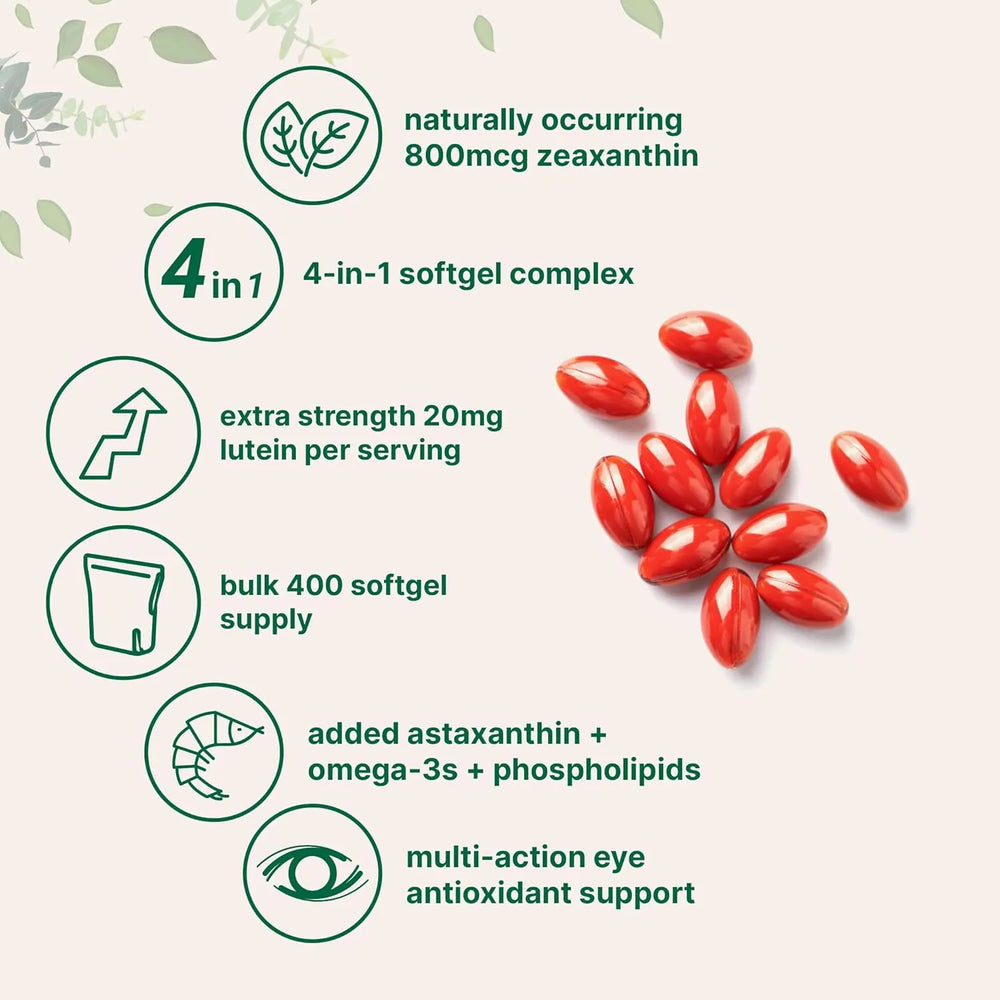 MICRO INGREDIENTS - Micro Ingredients Lutein & Zeaxanthin 20Mg. with Astaxanthin Omega-3s & Phospholipids 400 Capsulas Blandas - The Red Vitamin MX - Suplementos Alimenticios - {{ shop.shopifyCountryName }}