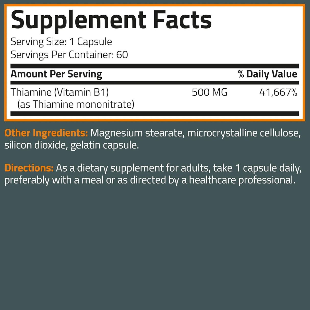 BRONSON - Bronson Vitamin B1 Extra Strength 500Mg. 60 Capsulas - The Red Vitamin MX - Suplementos Alimenticios - {{ shop.shopifyCountryName }}