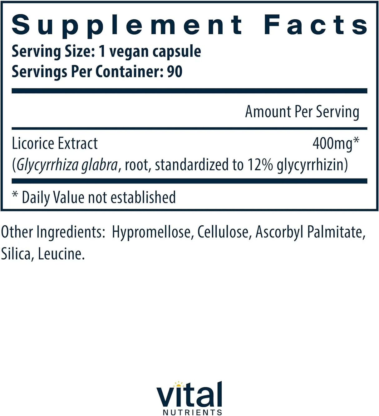 VITAL NUTRIENTS - Vital Nutrients Licorice Root 90 Capsulas - The Red Vitamin MX - Suplementos Alimenticios - {{ shop.shopifyCountryName }}
