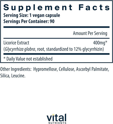 VITAL NUTRIENTS - Vital Nutrients Licorice Root 90 Capsulas - The Red Vitamin MX - Suplementos Alimenticios - {{ shop.shopifyCountryName }}