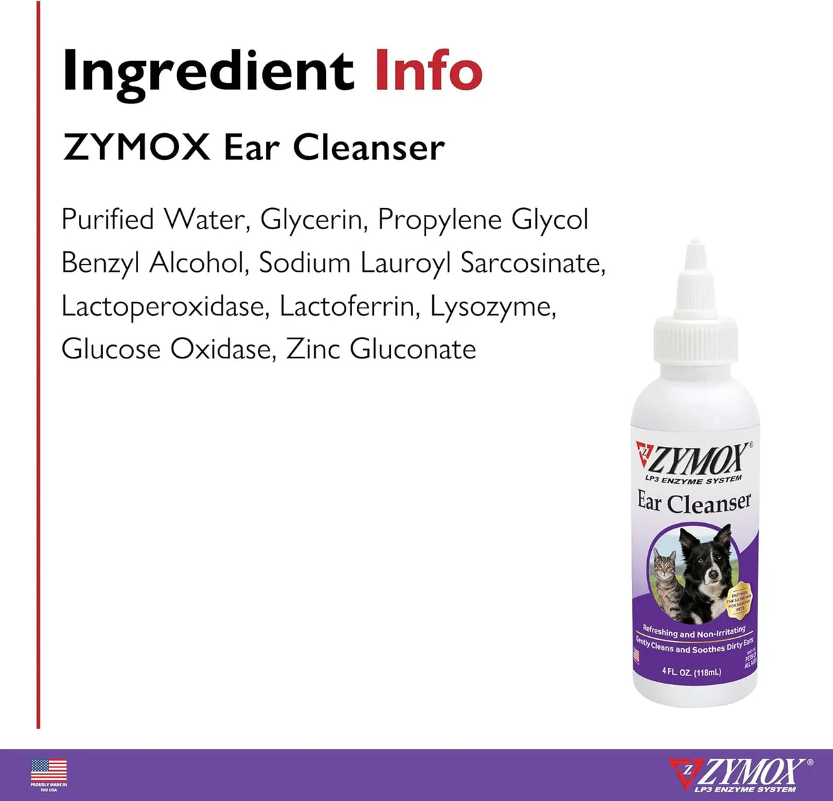 ZYMOX - Zymox Ear Cleanser Solution for Dogs and Cats 4 Fl.Oz. - The Red Vitamin MX - Cuidado Del Oído De Perros - {{ shop.shopifyCountryName }}