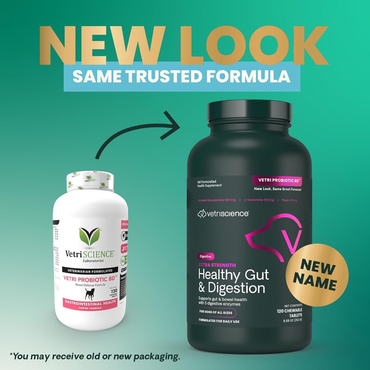 VetriScience Extra Strength Healthy Gut & Digestion 120 Tabletas Masticables