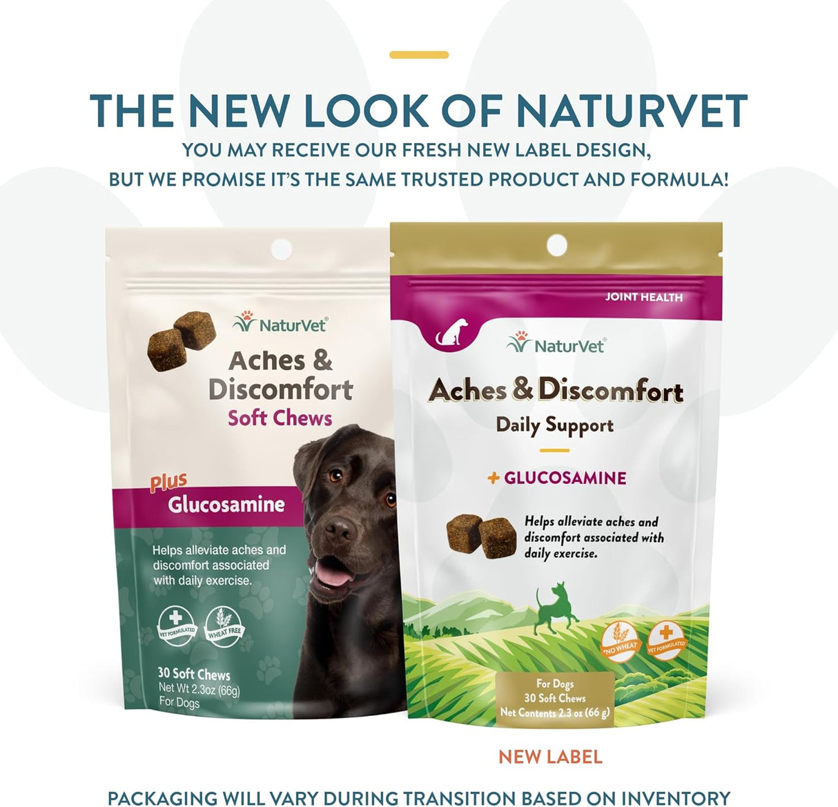 NaturVet Aches & Discomfort Dog Supplement Plus Glucosamine 30 Masticables