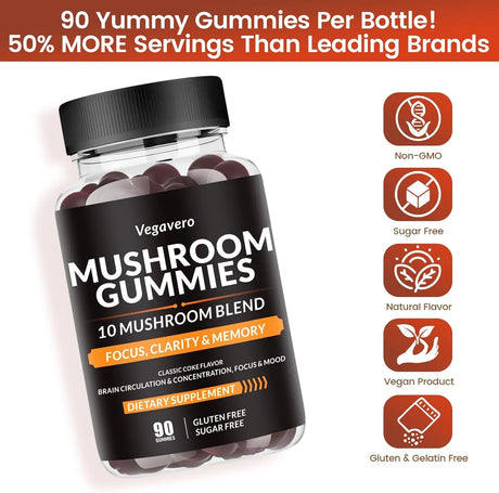 VEGAVERO - Vegavero Mushroom Gummies 10x Mushroom Blend 90 Gomitas - The Red Vitamin MX - Suplementos Alimenticios - {{ shop.shopifyCountryName }}