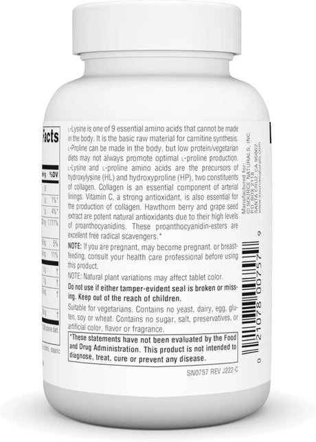 SOURCE NATURALS - Source Naturals L-Proline & L-Lysine 550Mg. 60 Tabletas - The Red Vitamin MX - Suplementos Alimenticios - {{ shop.shopifyCountryName }}