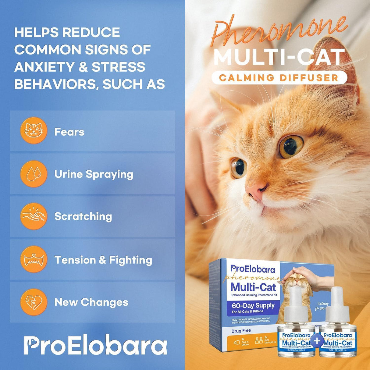 ProElobara Cat Calming Pheromone Diffuser Kit