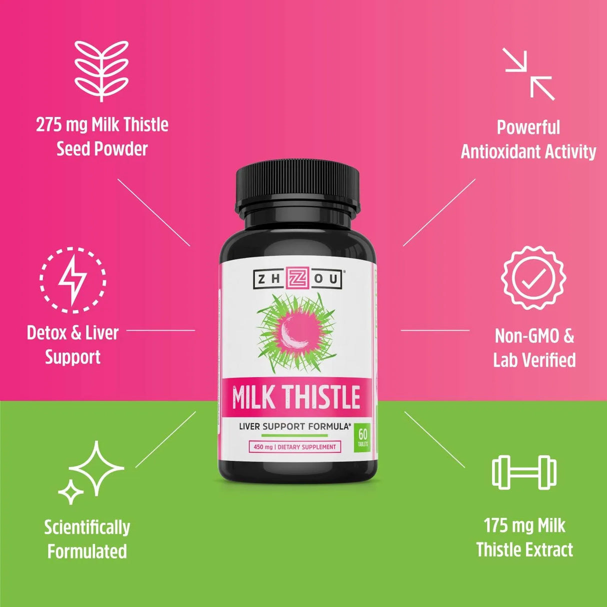 ZHOU - Zhou Milk Thistle Liver Support 60 Tabletas - The Red Vitamin MX - Suplementos Alimenticios - {{ shop.shopifyCountryName }}