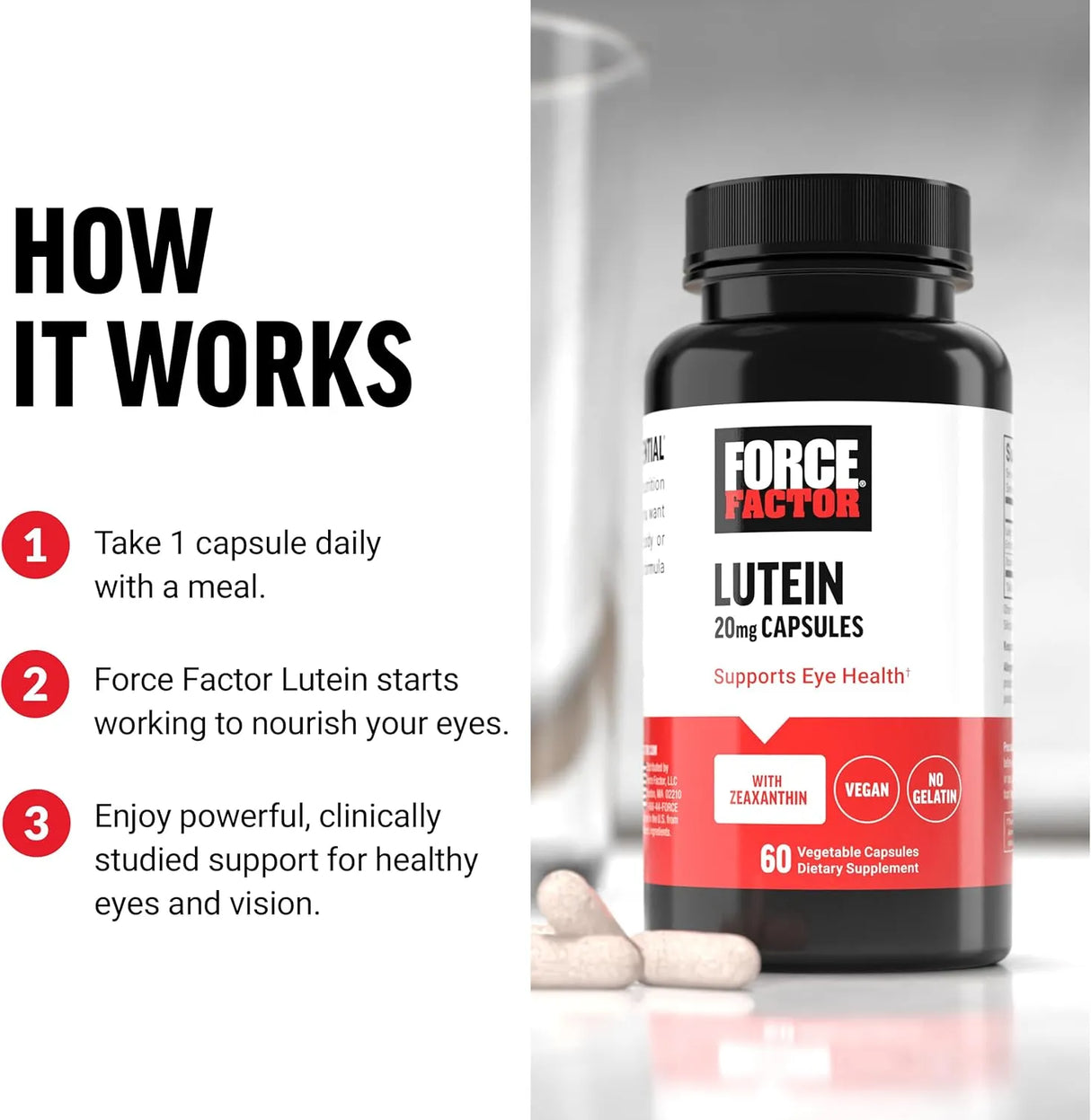 FORCE FACTOR - FORCE FACTOR Lutein and Zeaxanthin 60 Capsulas - The Red Vitamin MX - Suplementos Alimenticios - {{ shop.shopifyCountryName }}