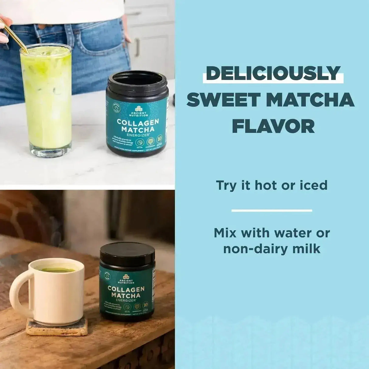 ANCIENT NUTRITION - Ancient Nutrition Matcha Powder with Collagen 170Gr. - The Red Vitamin MX - Suplementos Alimenticios - {{ shop.shopifyCountryName }}