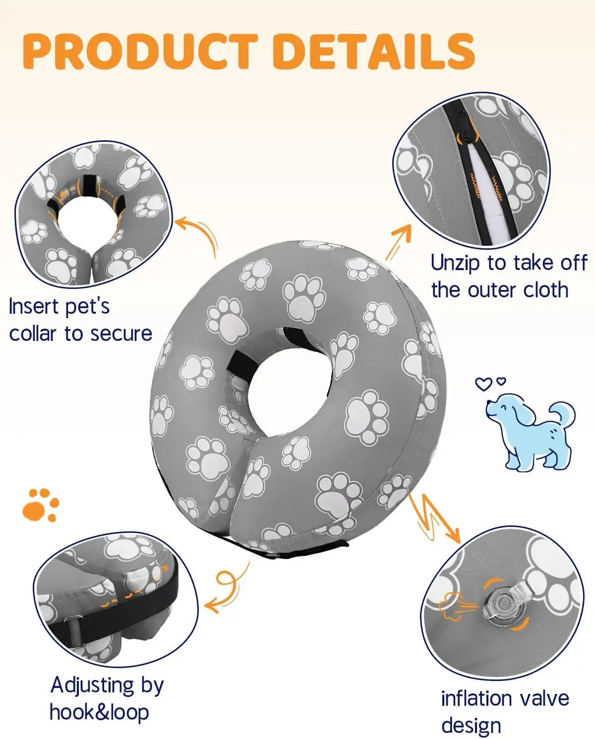 SUPET - Supet Inflatable Dog Cone Collar Alternative After Surgery MEDIUM Neck 9"-13" - The Red Vitamin MX - Collares y Conos De Recuperación Para Perros - {{ shop.shopifyCountryName }}