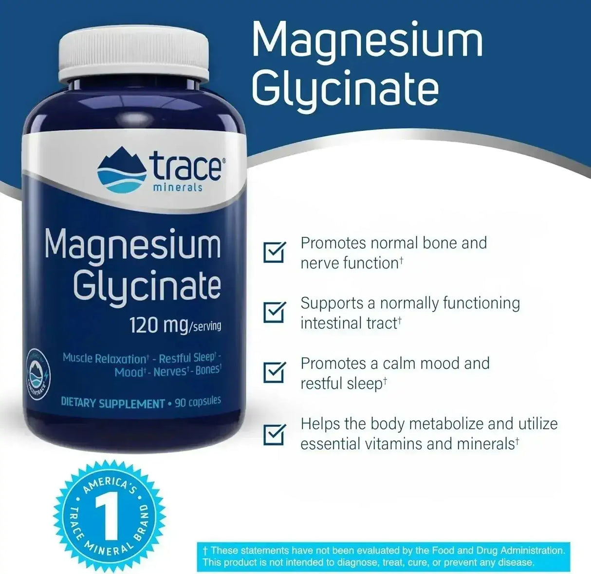 TRACE MINERALS - Trace Minerals Magnesium Glycinate 120Mg. 90 Capsulas - The Red Vitamin MX - Suplementos Alimenticios - {{ shop.shopifyCountryName }}