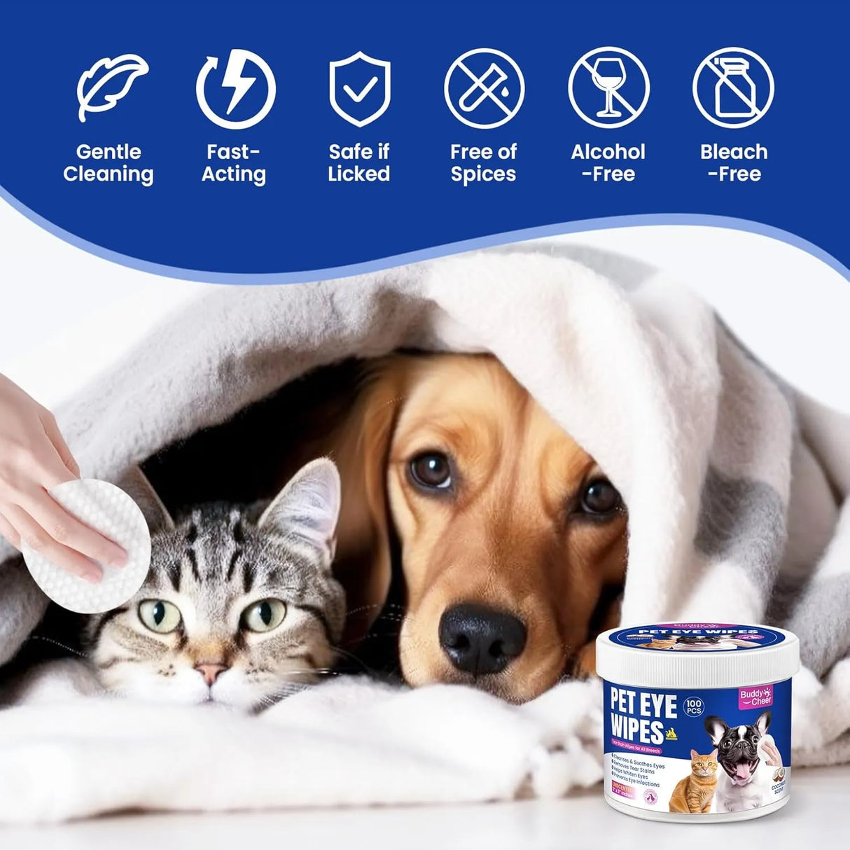 BUDDYCHEER - BuddyCheer Dog Eye Wipes 100 Toallitas - The Red Vitamin MX - Cuidado De Los Ojos De Los Perros - {{ shop.shopifyCountryName }}