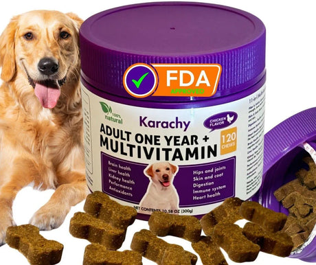 KARACHY - Karachy Multivitamins for Adult Dogs 120 Tabletas Masticables - The Red Vitamin MX - Multivitamínicos Para Perros - {{ shop.shopifyCountryName }}