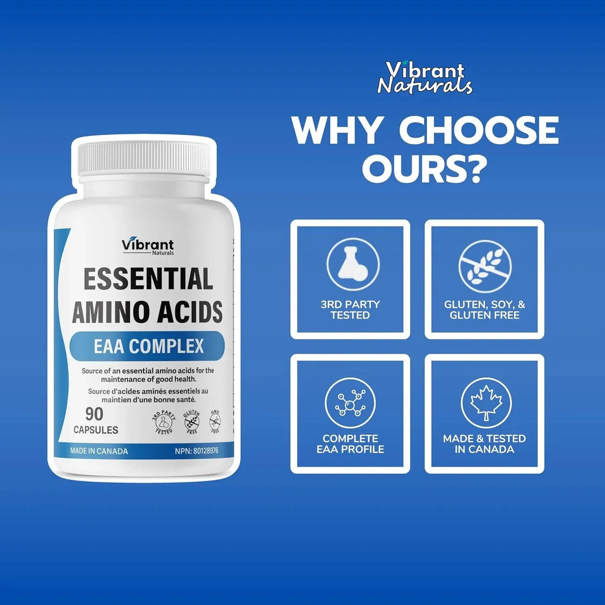 VIBRANTS NATURALS - Vibrant Naturals Essential Amino Acids 90 Capsulas - The Red Vitamin MX - Suplementos Alimenticios - {{ shop.shopifyCountryName }}