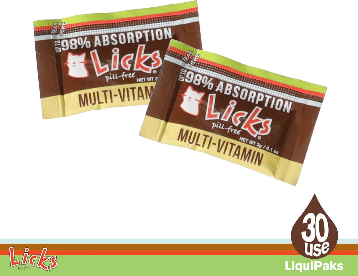 Licks Pill-Free Cat Multivitamin Gel Packets 30 Paquetes